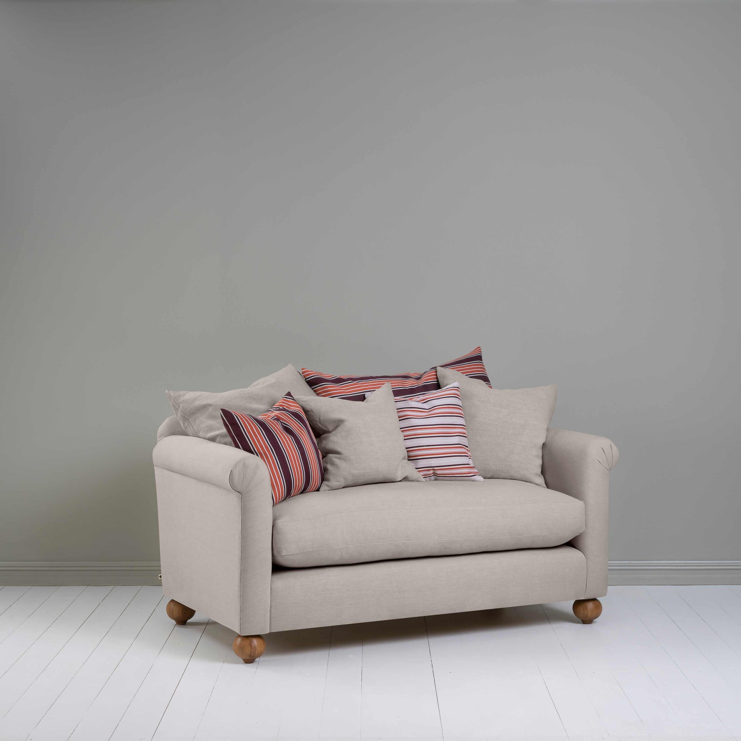 Dolittle 2 Seater Sofa in Laidback Linen Pearl Grey - Nicola Harding