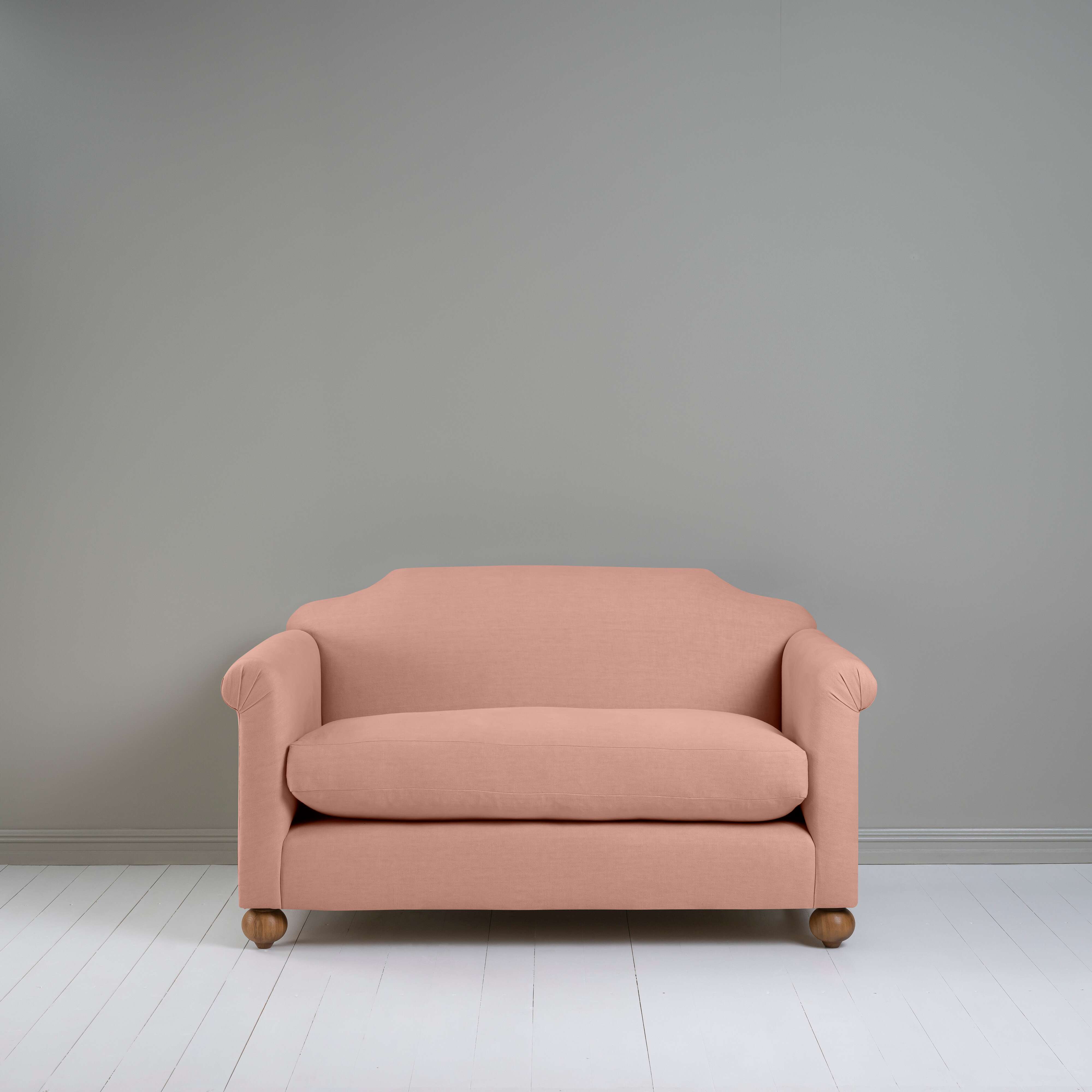 Dolittle 2 Seater Sofa in Laidback Linen Roseberry, Front View - Nicola Harding 