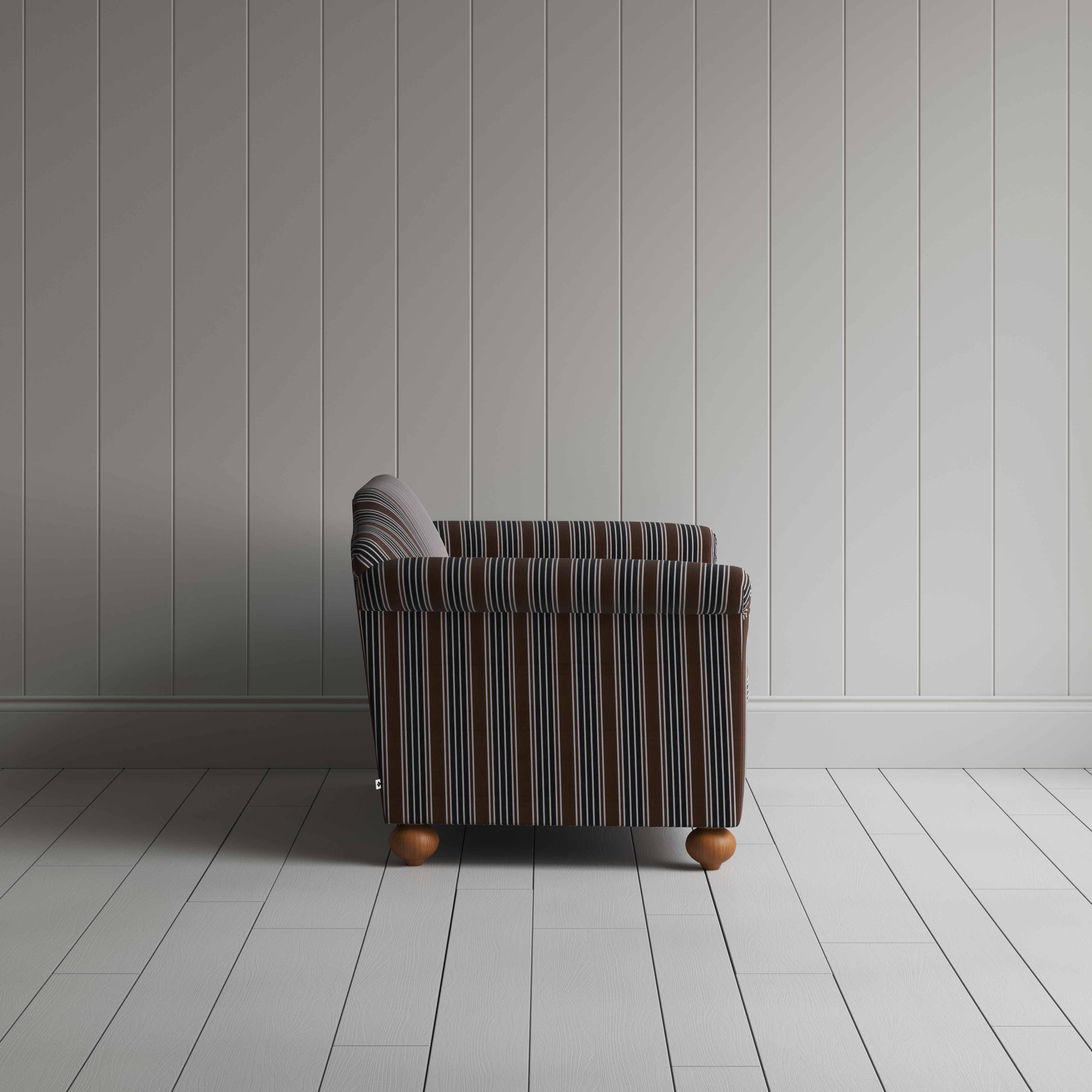  Dolittle 2 Seater Sofa in Regatta Cotton, Charcoal, Side View - Nicola Harding 