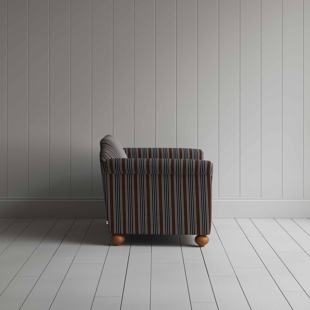  Dolittle 2 Seater Sofa in Regatta Cotton, Charcoal, Side View - Nicola Harding 