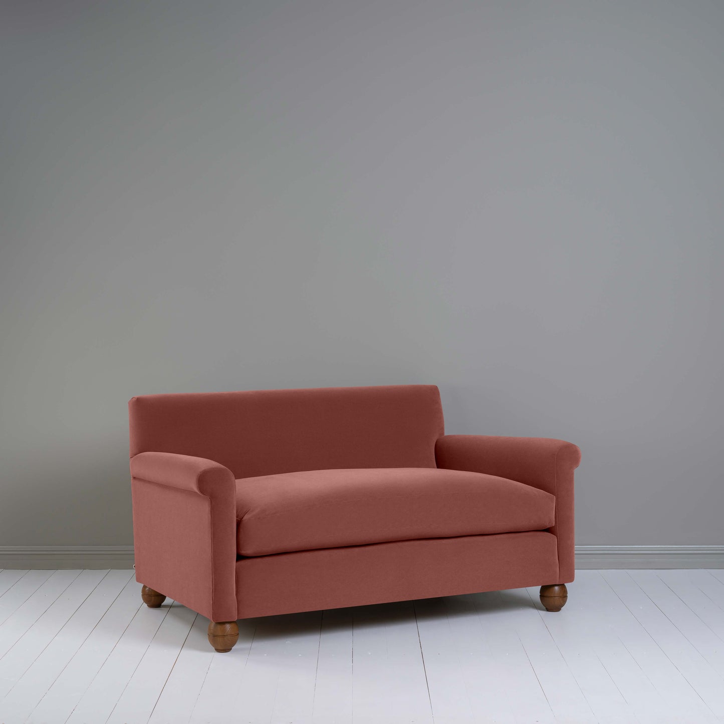 Idler 2 Seater Sofa in Intelligent Velvet Damson - Nicola Harding