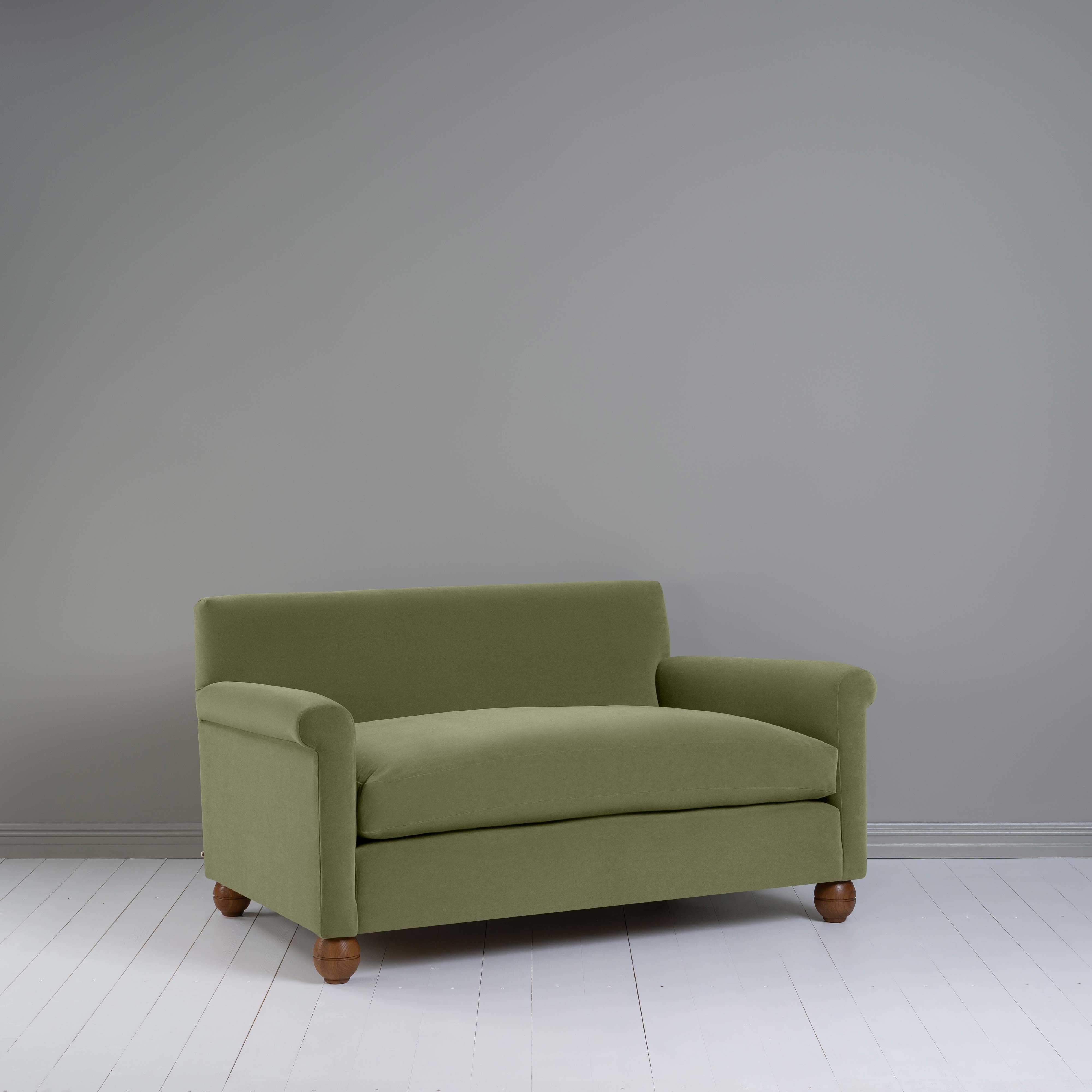  Idler 2 Seater Sofa in Intelligent Velvet Green Tea - Nicola Harding 