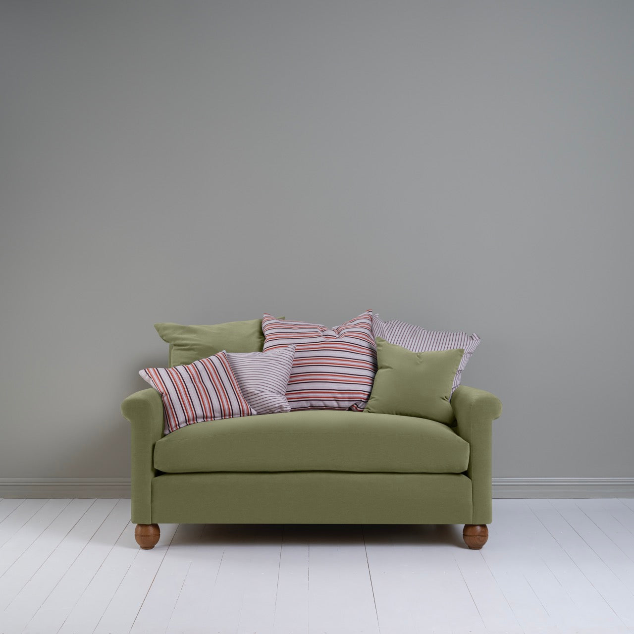  Idler 2 Seater Sofa in Intelligent Velvet Green Tea - Nicola Harding 