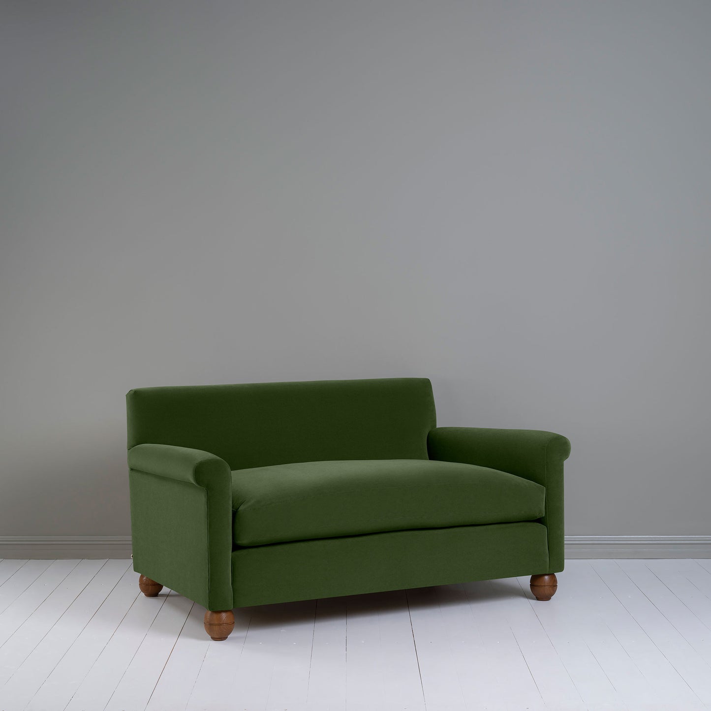 Idler 2 Seater Sofa in Intelligent Velvet Juniper - Nicola Harding