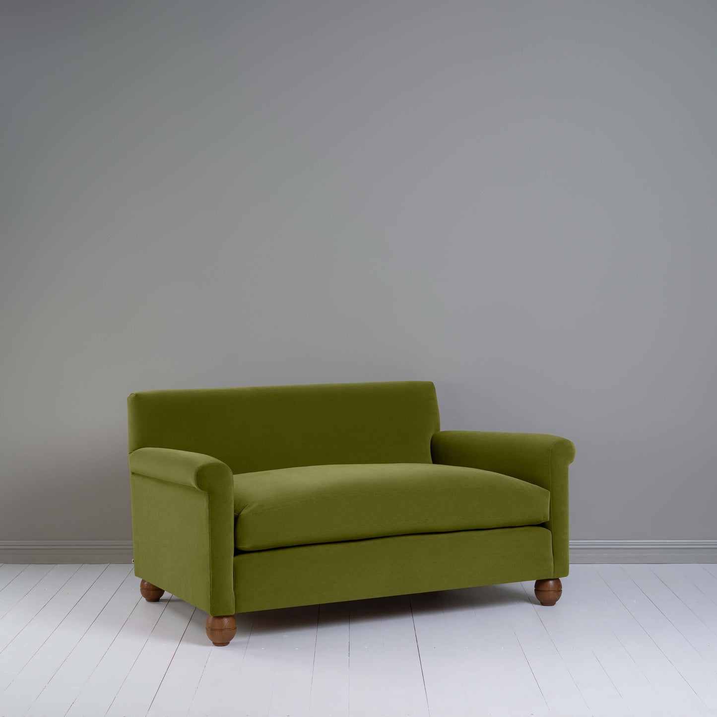 Idler 2 Seater Sofa in Intelligent Velvet Lawn - Nicola Harding