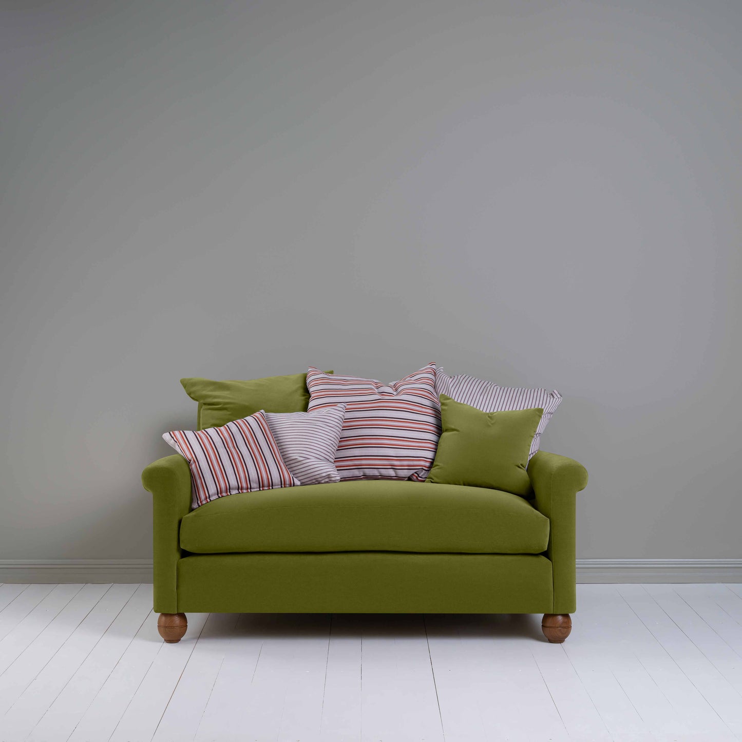 Idler 2 Seater Sofa in Intelligent Velvet Lawn - Nicola Harding