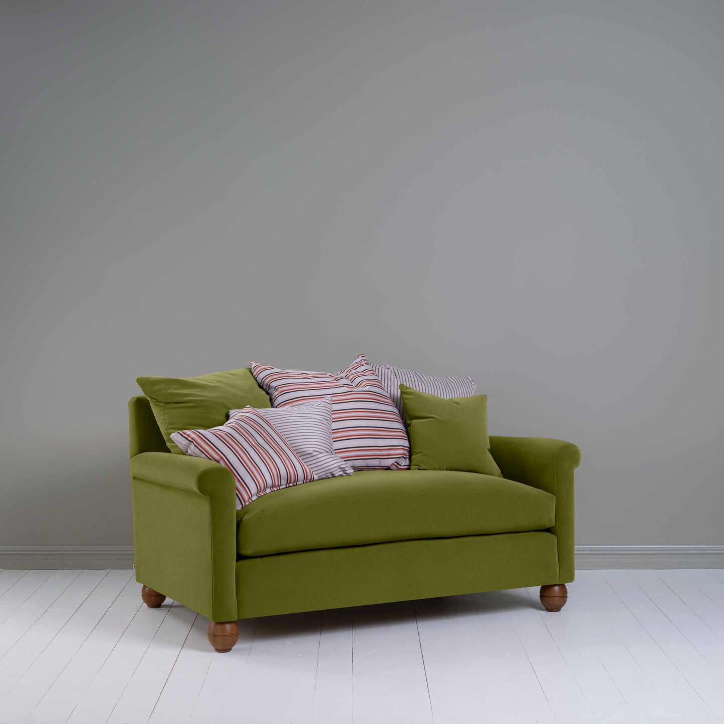 Idler 2 Seater Sofa in Intelligent Velvet Lawn - Nicola Harding