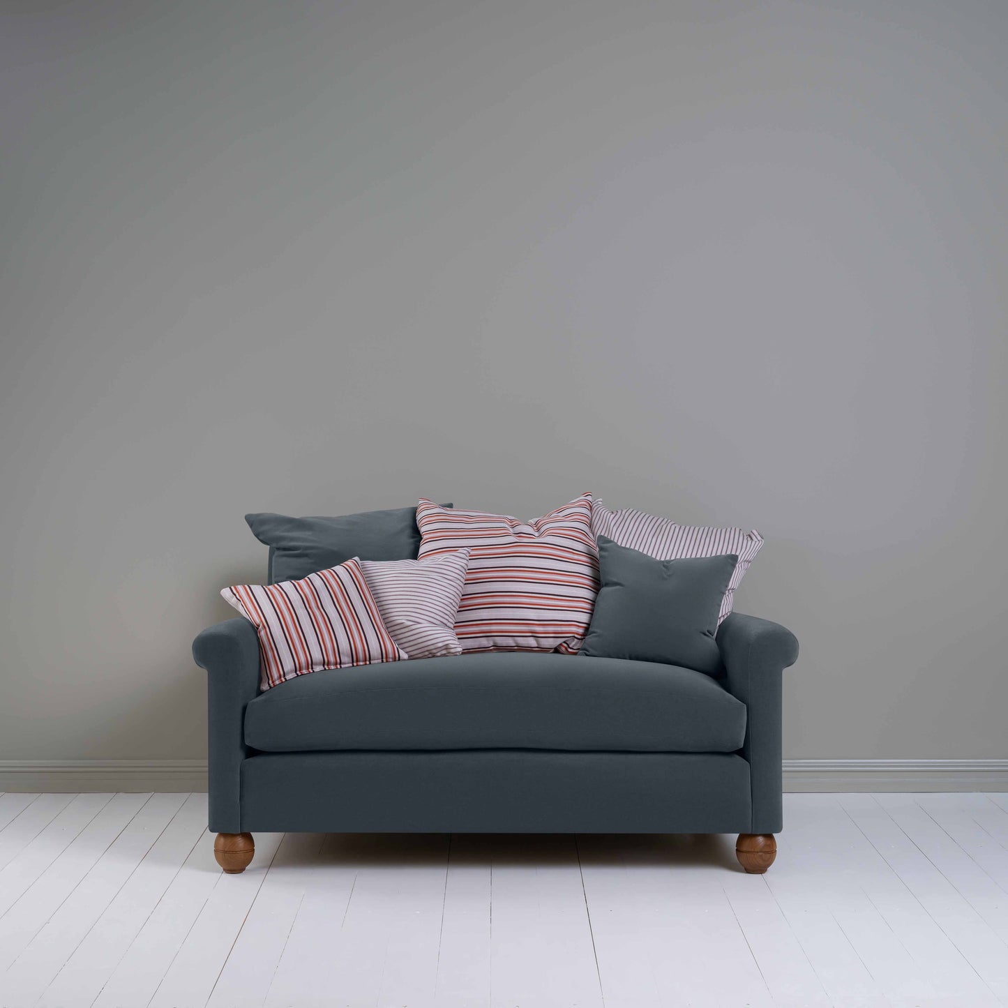 Idler 2 Seater Sofa in Intelligent Velvet Mercury - Nicola Harding