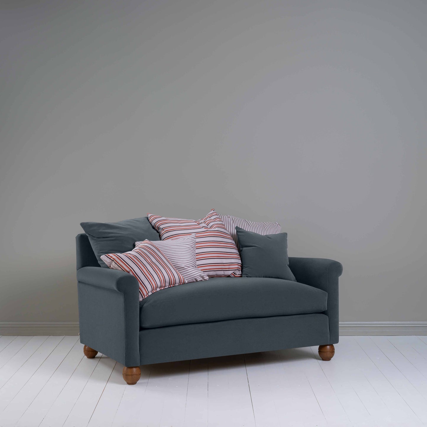 Idler 2 Seater Sofa in Intelligent Velvet Mercury - Nicola Harding