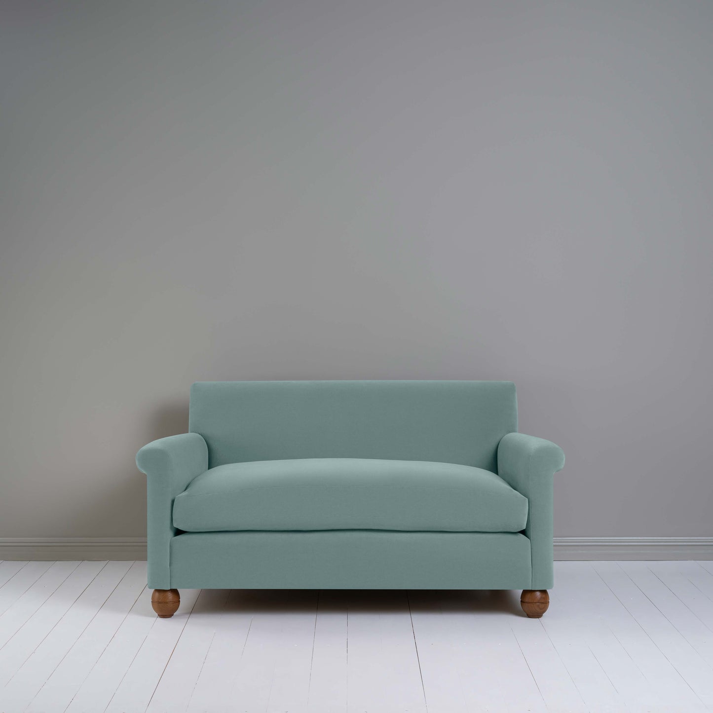 Idler 2 Seater Sofa in Intelligent Velvet Mineral - Nicola Harding