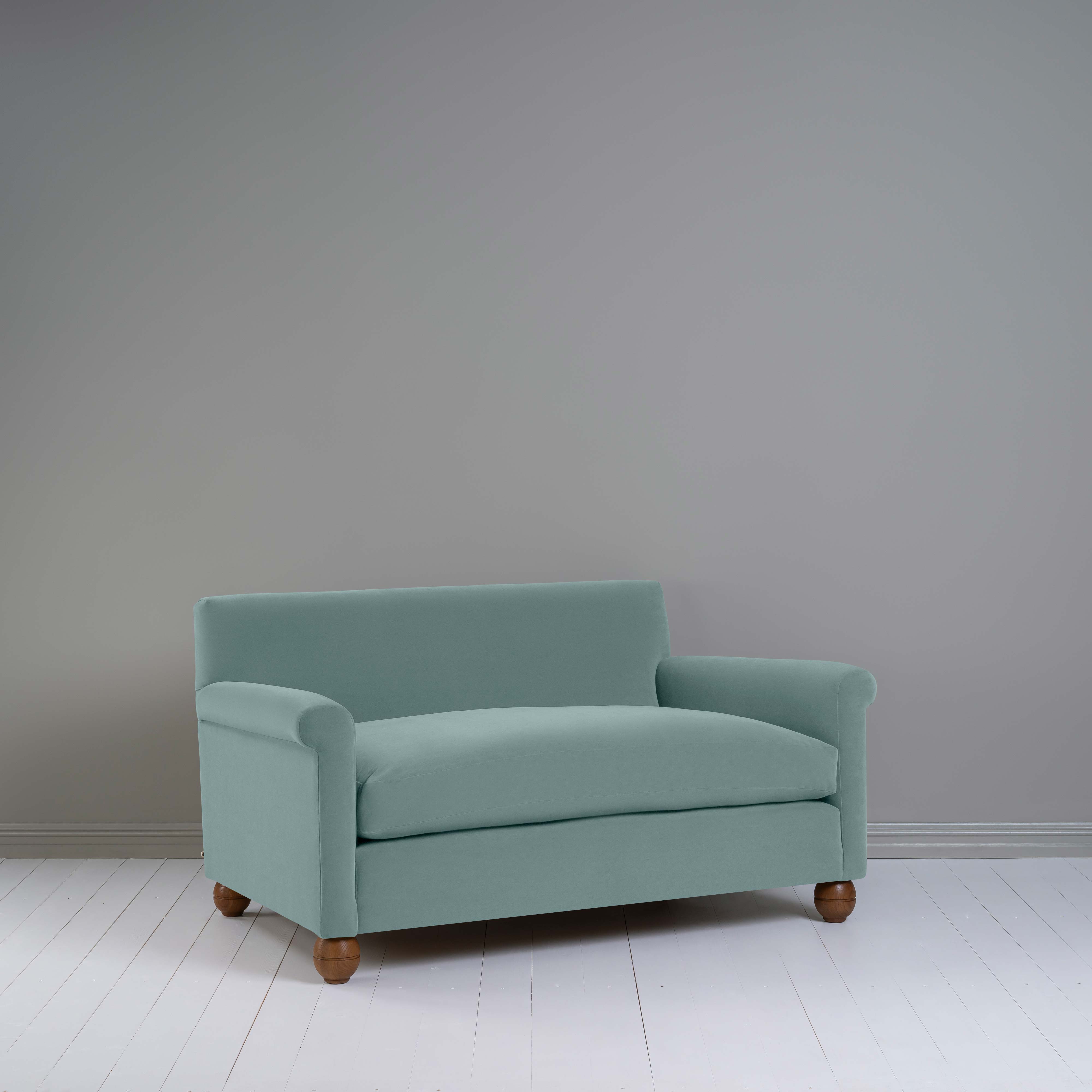  Idler 2 Seater Sofa in Intelligent Velvet Mineral - Nicola Harding 