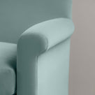  Idler 2 Seater Sofa in Intelligent Velvet Mineral Arm Closeup - Nicola Harding 
