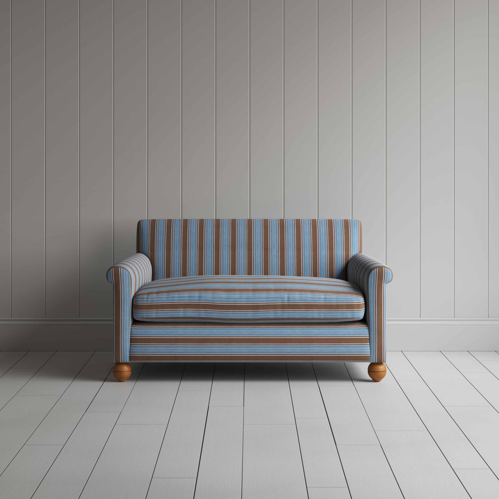  Idler 2 Seater Sofa in Regatta Cotton, Blue - Nicola Harding 