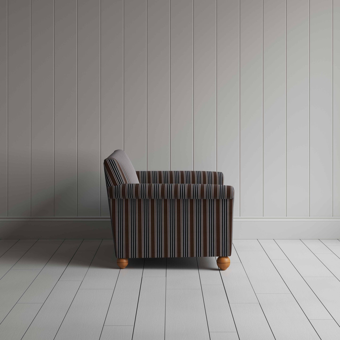 Idler 2 Seater Sofa in Regatta Cotton, Charcoal - Nicola Harding