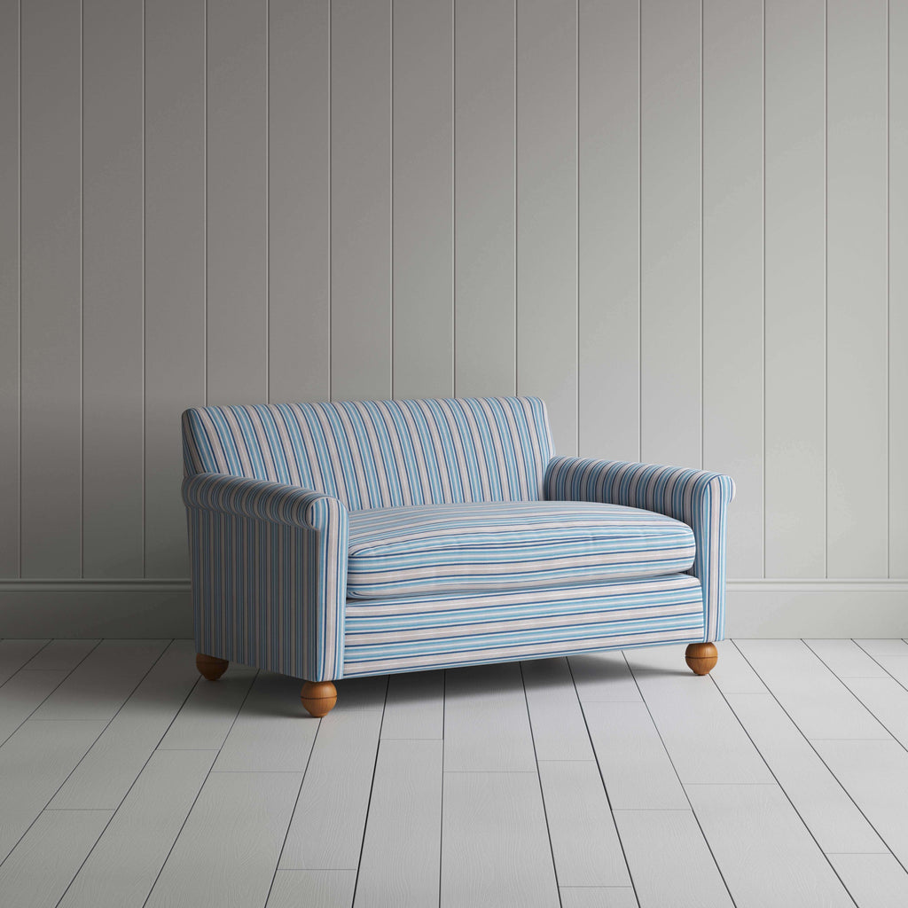  Idler 2 Seater Sofa in Slow Lane Cotton Linen, Blue - Nicola Harding 