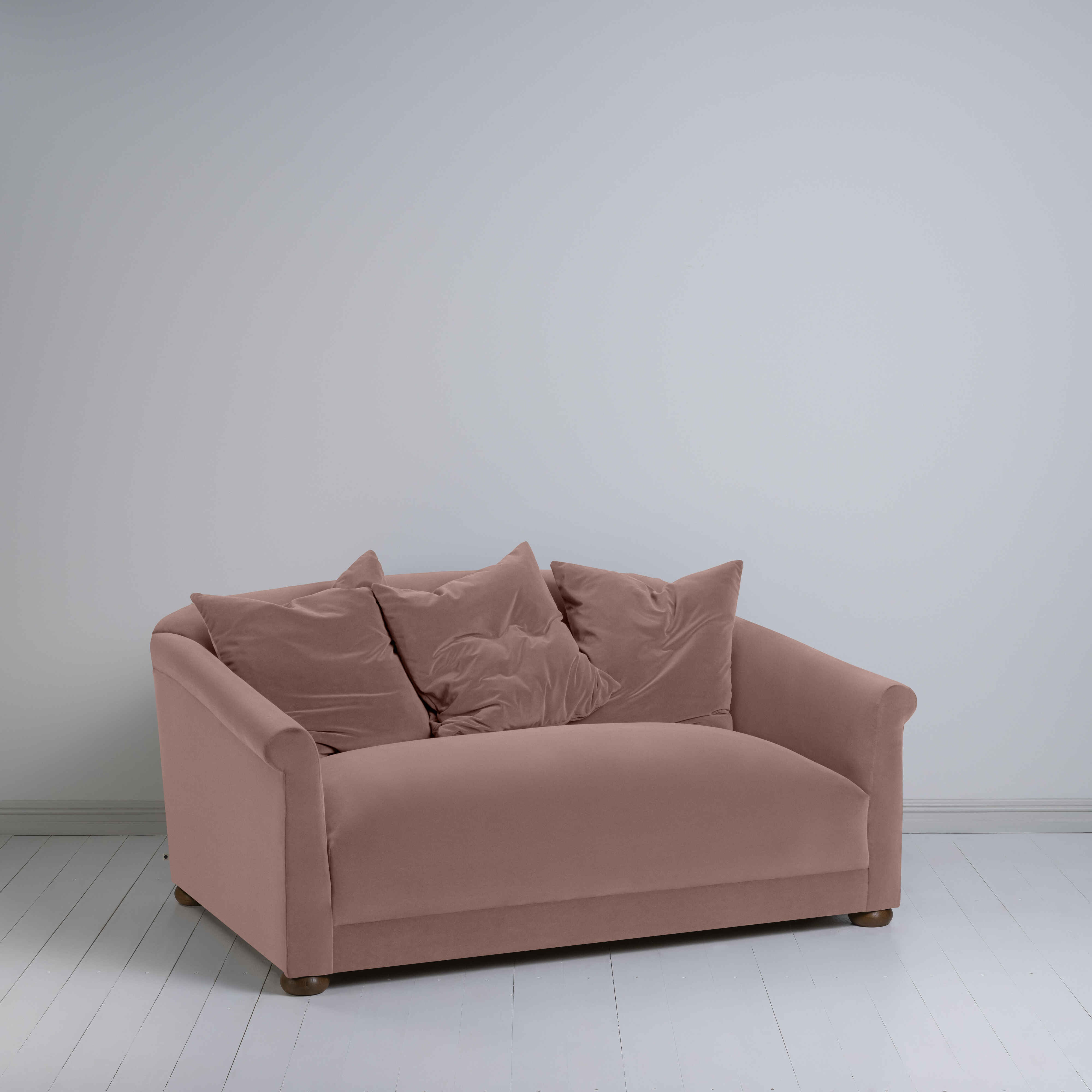  More the Merrier 2 Seater Sofa in Intelligent Velvet Dusky Pink - Nicola Harding 