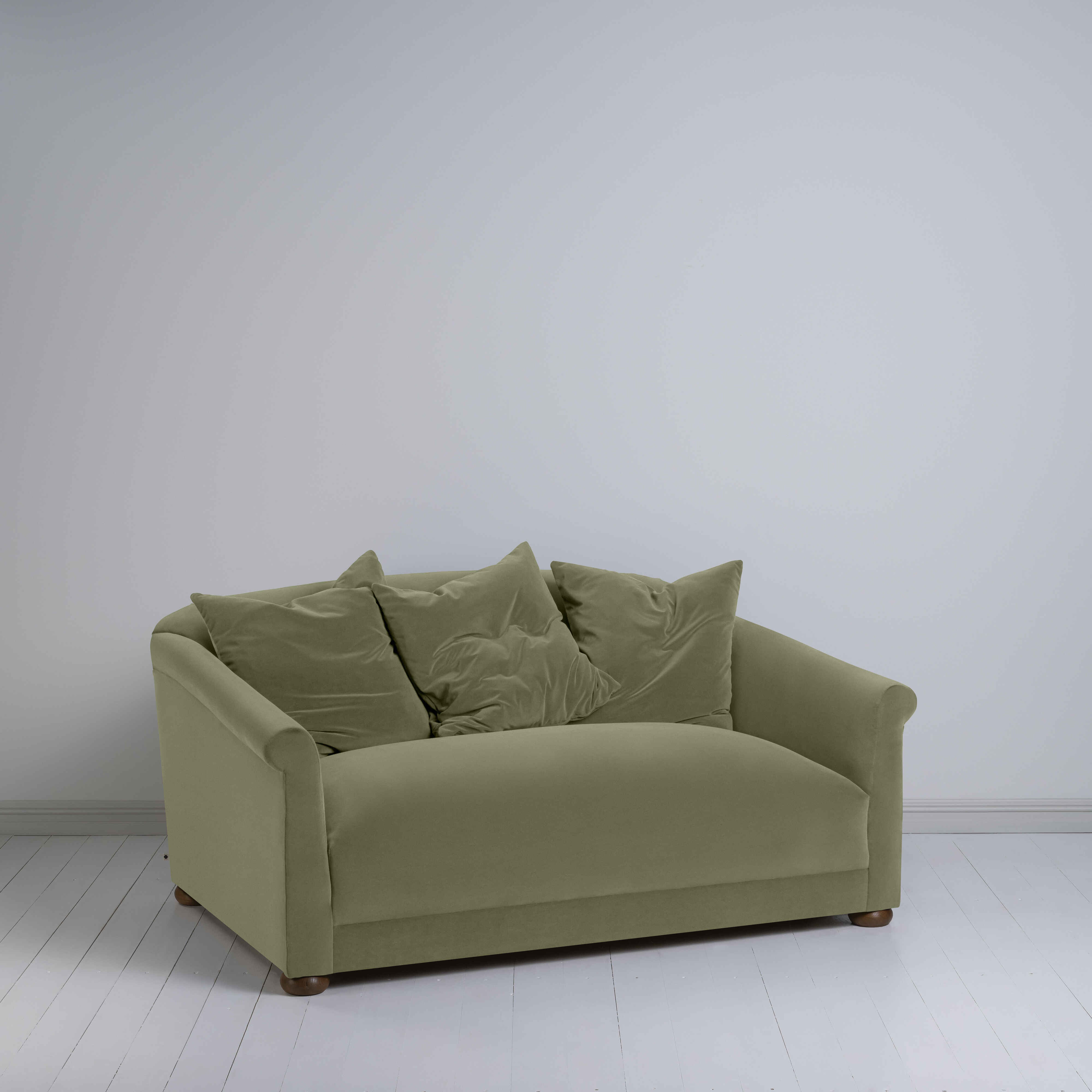  More the Merrier 2 Seater Sofa in Intelligent Velvet Green Tea - Nicola Harding 