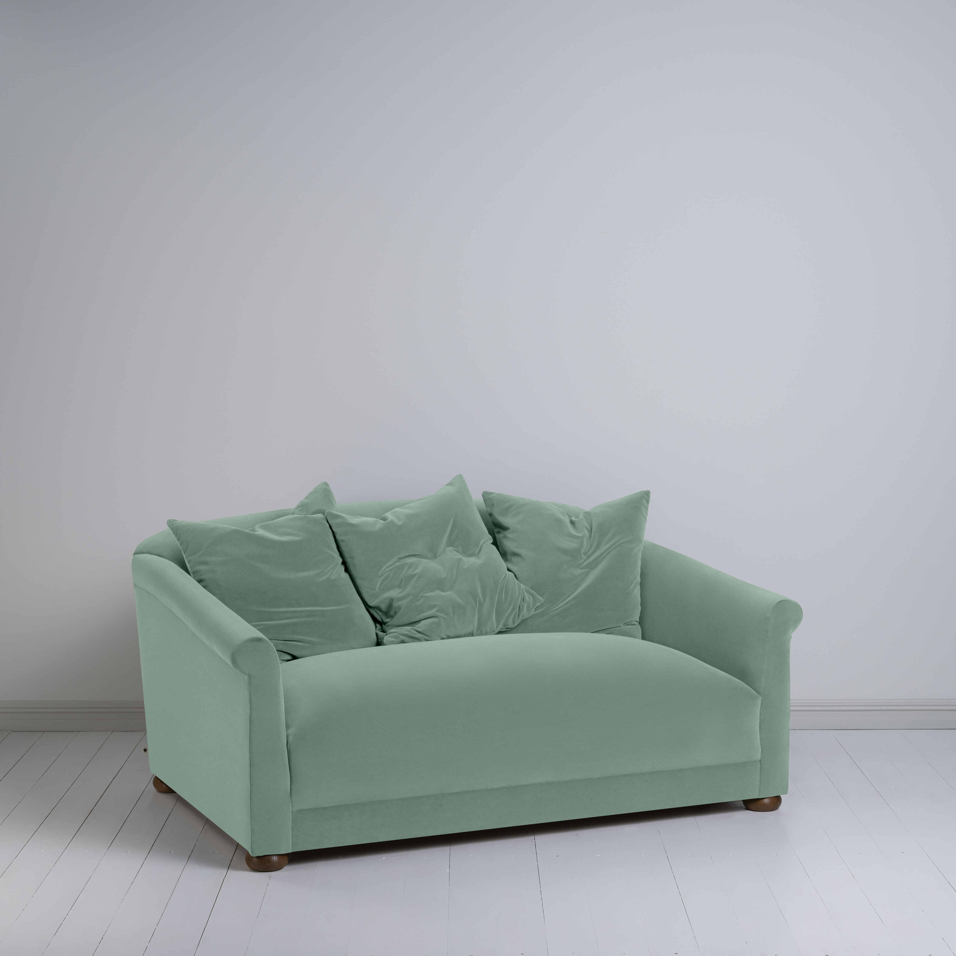  More the Merrier 2 Seater Sofa in Intelligent Velvet Sea Mist - Nicola Harding 