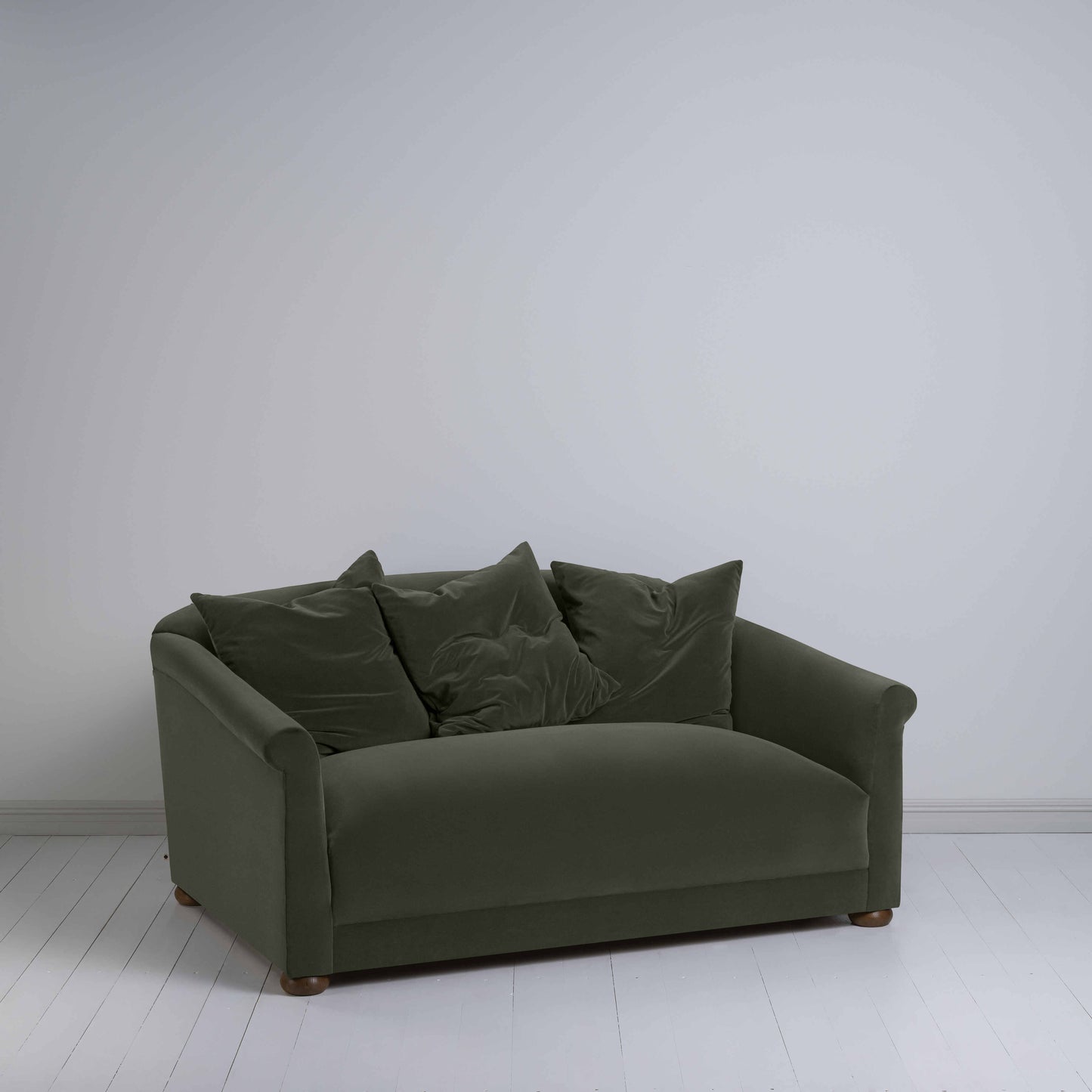 More the Merrier 2 Seater Sofa in Intelligent Velvet Seaweed - Nicola Harding