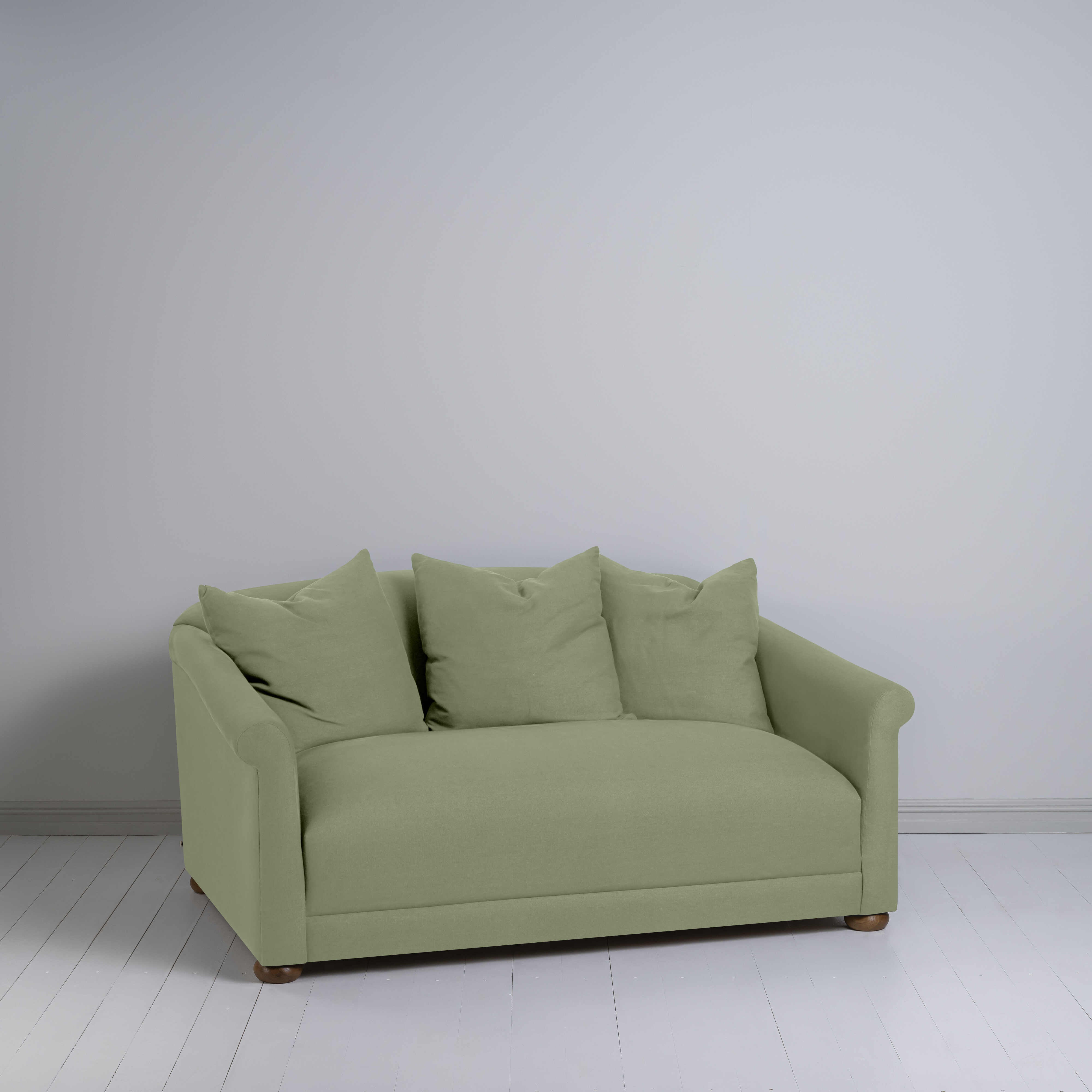  More the Merrier 2 Seater Sofa in Laidback Linen Moss - Nicola Harding 