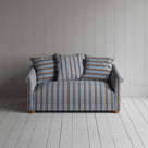  Front View of 2 Seater Sofa in Regatta Cotton, Blue with 3 matching cushions - Nicola Harding 