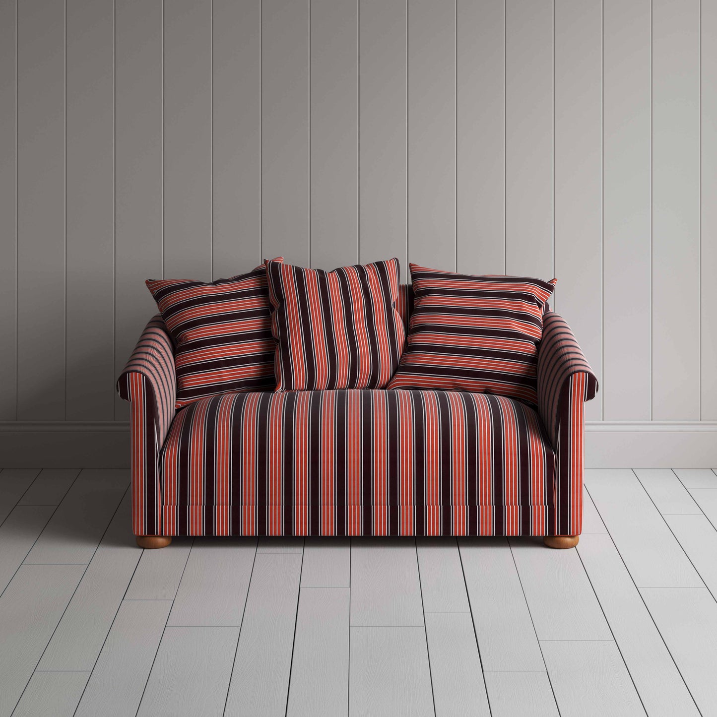 More the Merrier 2 Seater Sofa in Regatta Cotton, Flame - Nicola Harding