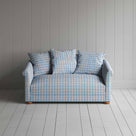  Front View of More the Merrier 2 Seater Sofa in Square Deal Cotton, Blue Brown - Nicola Harding 
