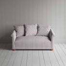  Front View of More the Merrier 2 Seater Sofa in Ticking Cotton, Berry - Nicola Harding 
