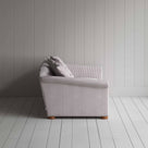  More the Merrier 2 Seater Sofa in Ticking Cotton, Berry, Side View - Nicola Harding 
