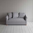  Front View of 2 Seater Sofa in Ticking Cotton, Blue Brown - Nicola Harding & Co. 