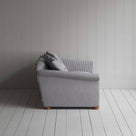  More the Merrier 2 Seater Sofa in Ticking Cotton, Blue Brown, Side View - Nicola Harding 