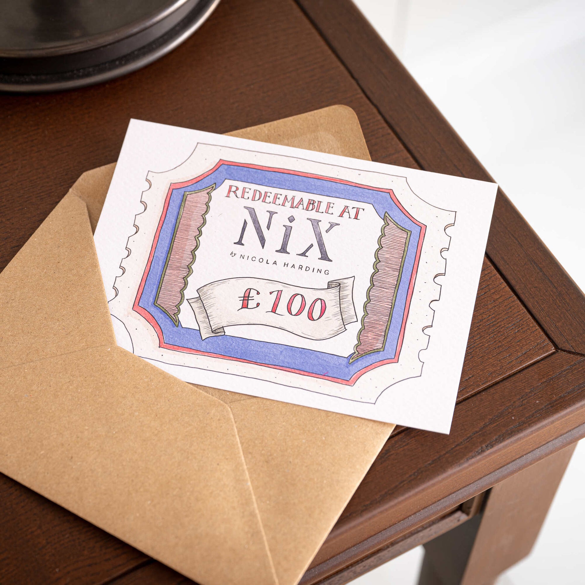 NiX Physical Gift Voucher of £100 with Envelop 