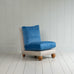 image of Perch Slipper Armchair in Ticking Aqua Brown Frame and Classic Corduroy Harbour Blue Seat