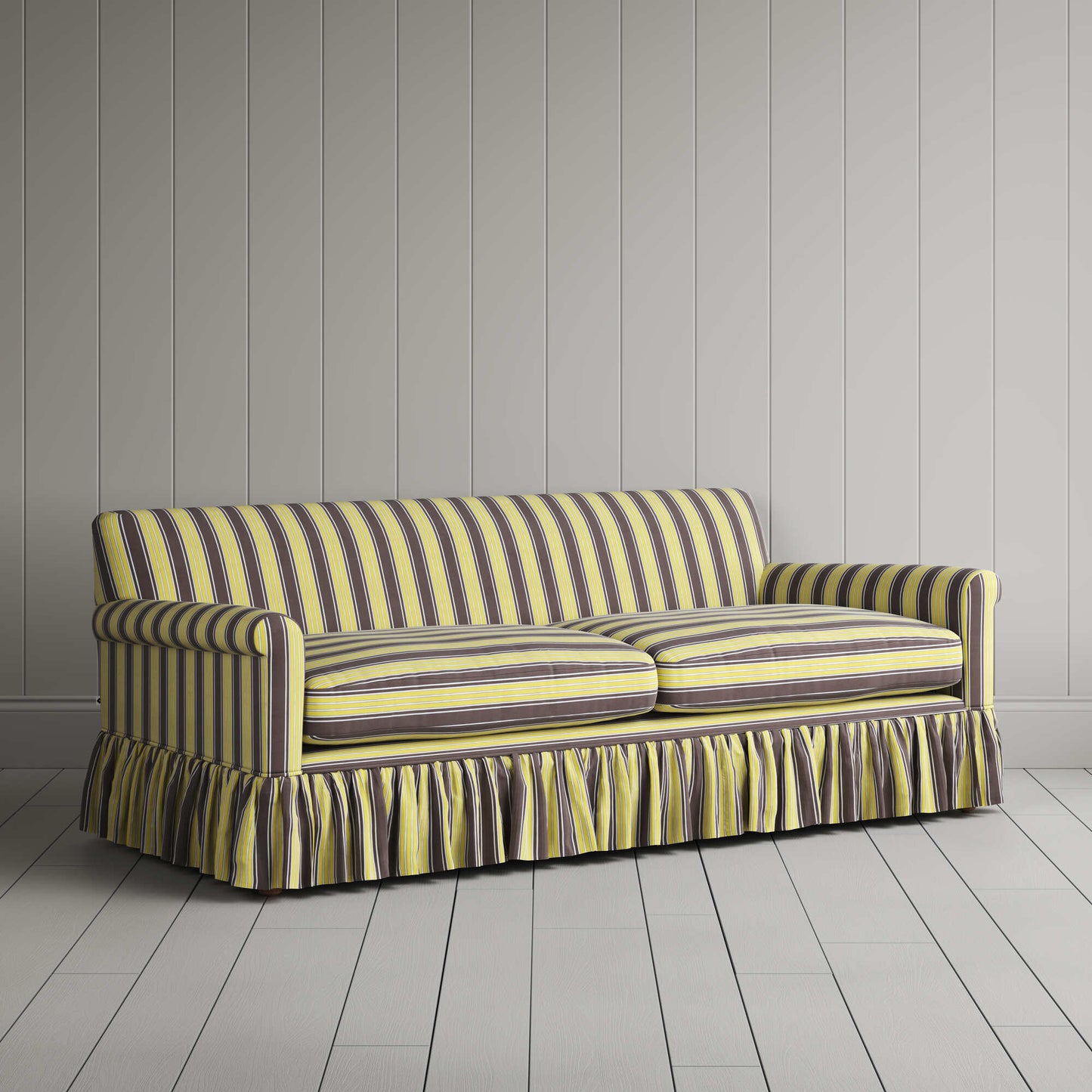 Curtain Call 3 Seater Sofa in Regatta Cotton, Custard