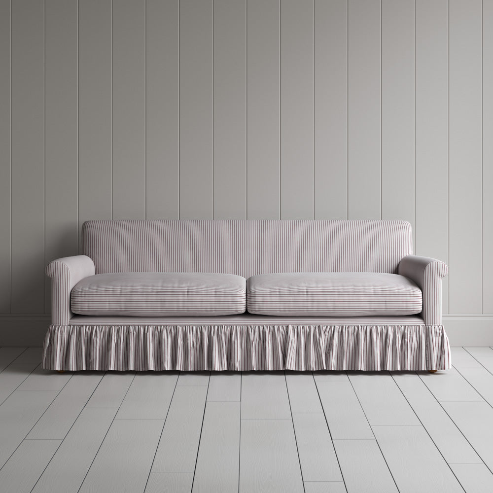  Curtain Call 3 Seater Sofa in Ticking Cotton, Berry 