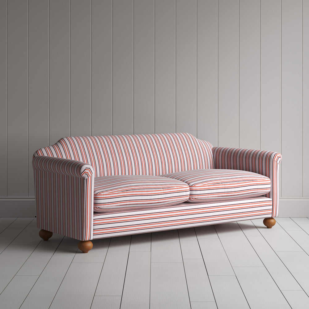  Dolittle 3 Seater Sofa in Slow Lane Cotton Linen, Berry 