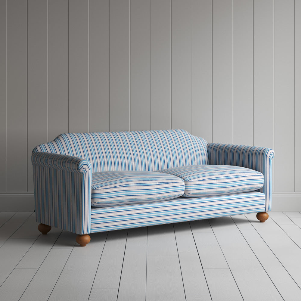  Dolittle 3 Seater Sofa in Slow Lane Cotton Linen, Blue 