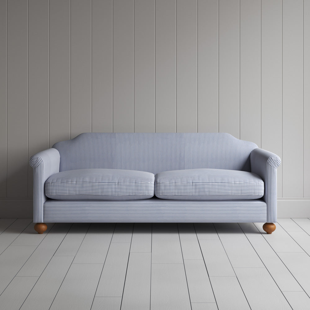  Dolittle 3 Seater Sofa in Ticking Cotton, Aqua Brown 