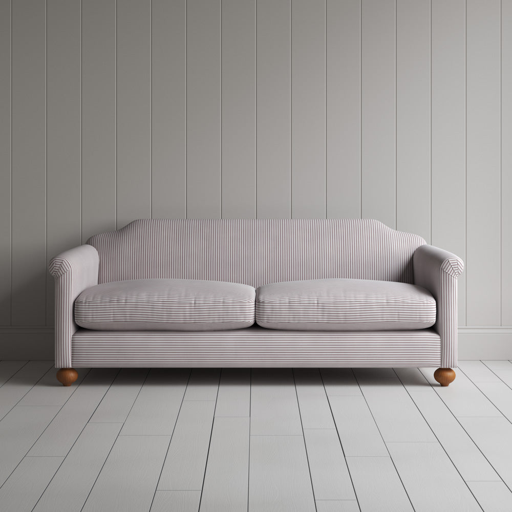  Dolittle 3 Seater Sofa in Ticking Cotton, Berry 