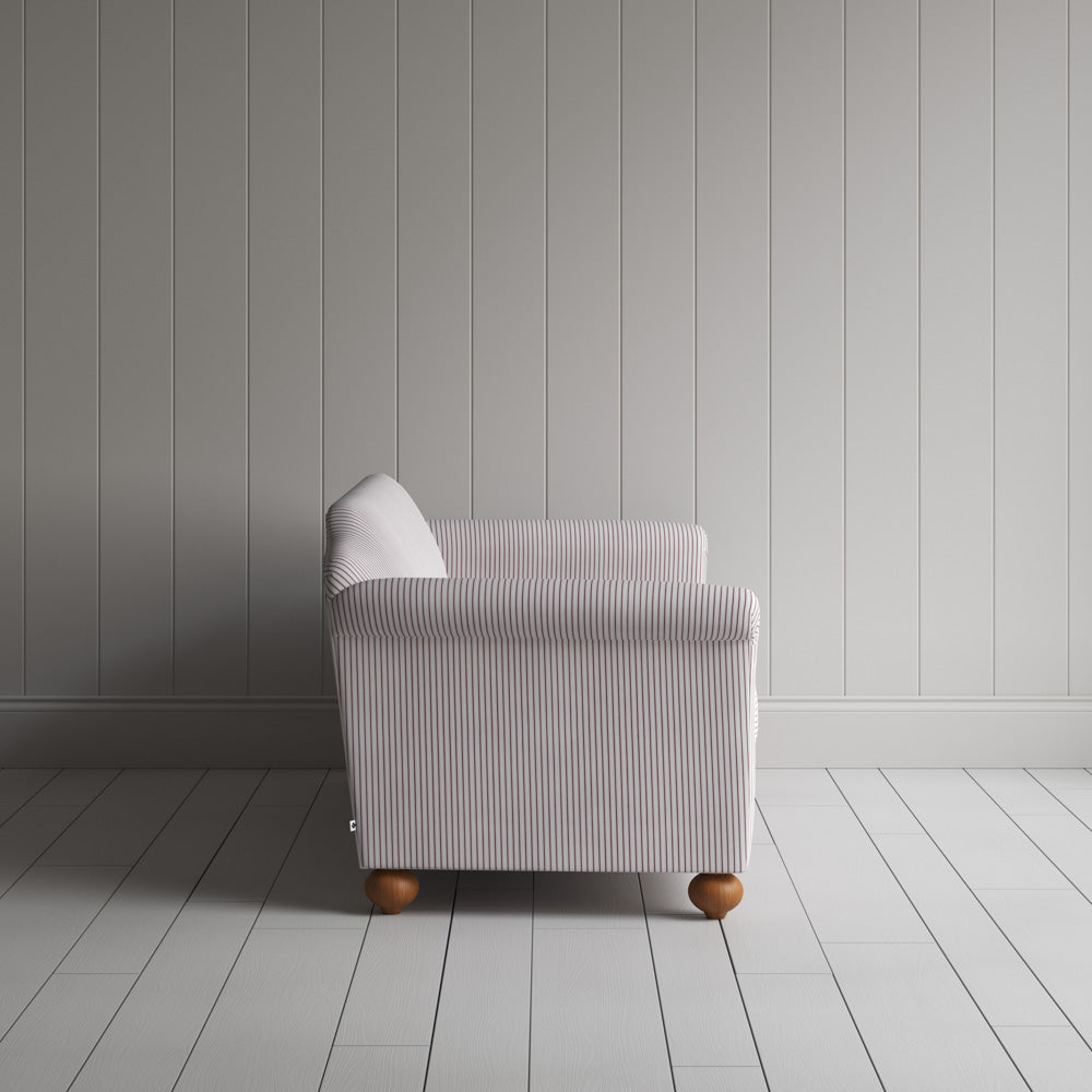  Dolittle 3 Seater Sofa in Ticking Cotton, Berry 