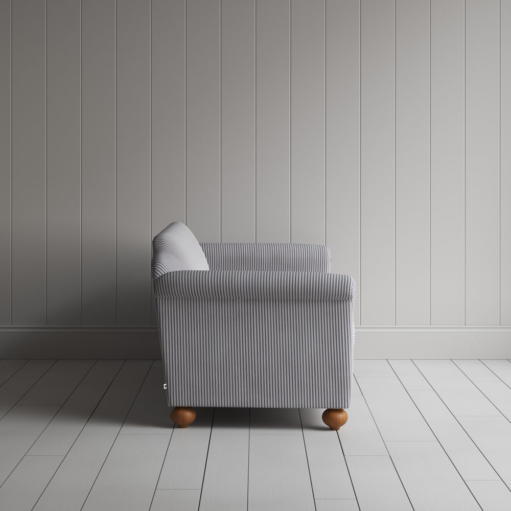Dolittle 3 Seater Sofa in Ticking Cotton, Blue Brown