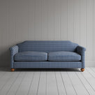 Dolittle 3 Seater Sofa in Well Plaid Cotton, Blue Brown