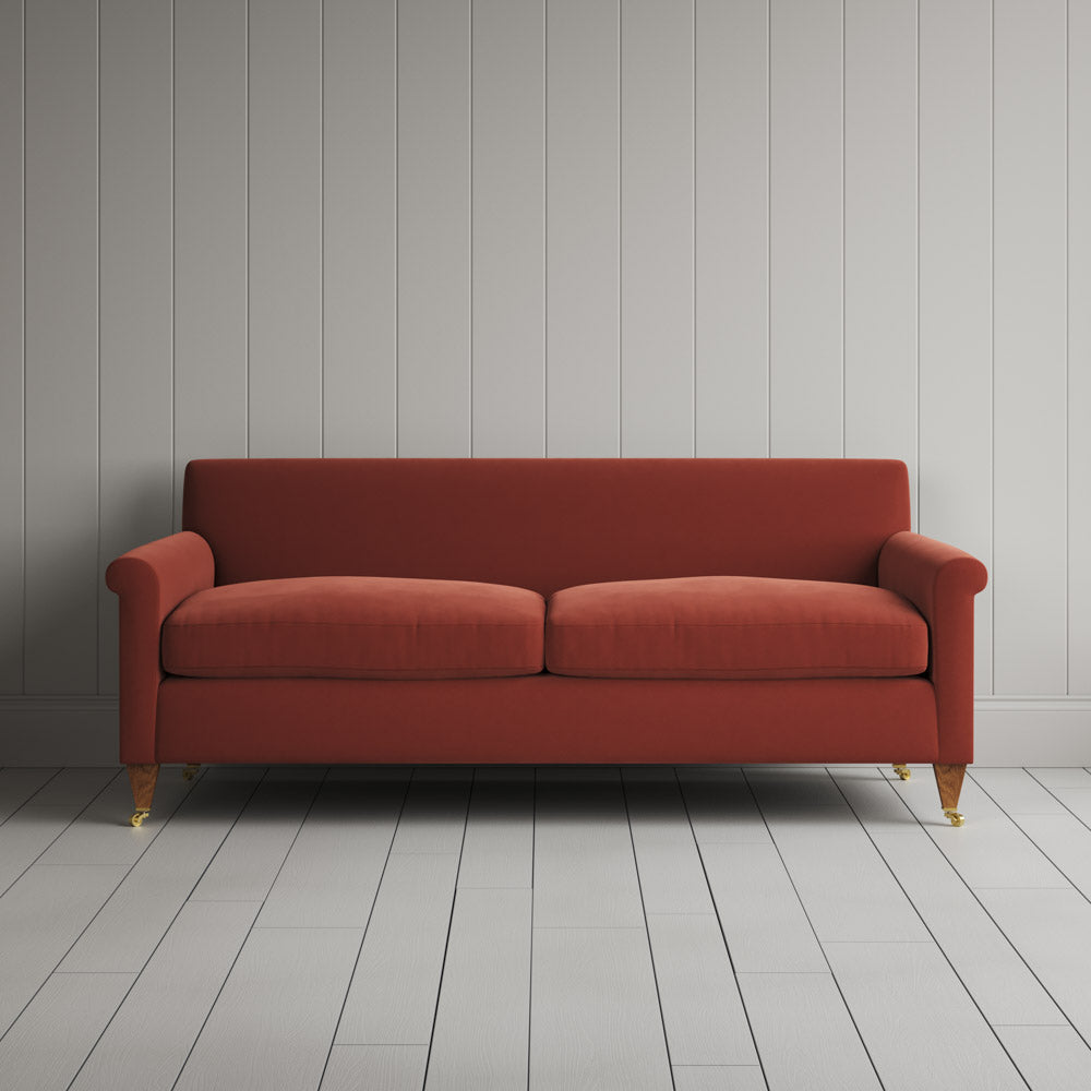  Font view of Idler 3 Seater Sofa in Intelligent Velvet Sienna 
