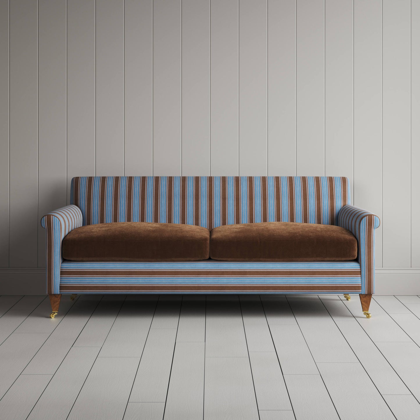 Front view of the Idler 3 seater sofa by Nicola Harding