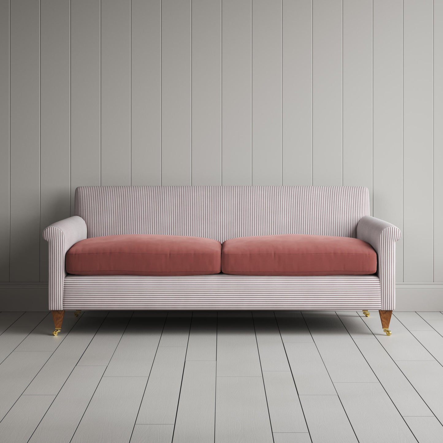 Front view of the Idler 3 seater sofa by Nicola Harding