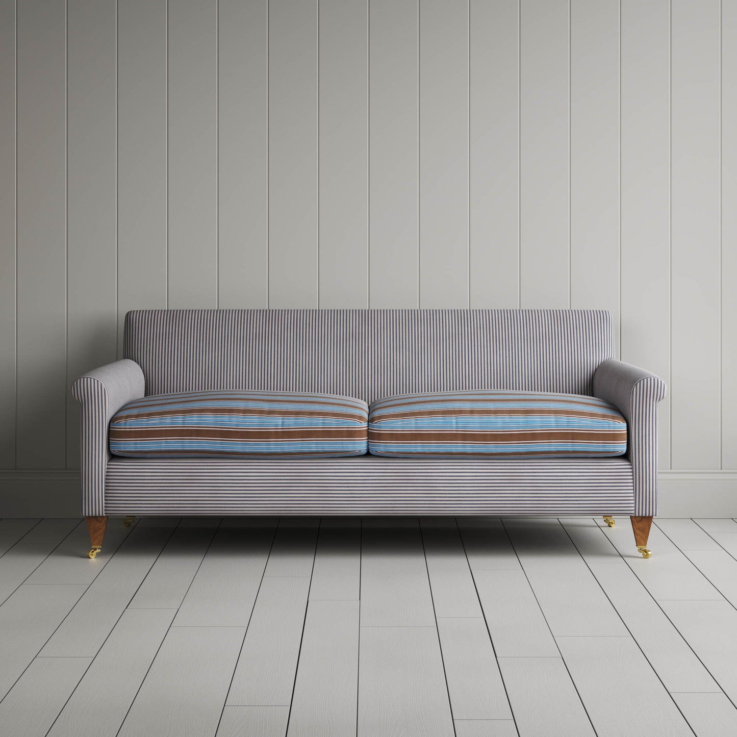 Front view of the Idler 3 seater sofa by Nicola Harding
