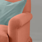  Curtain Call 3 Seater Sofa in Laidback Linen Cayenne, Arm Closeup - Nicola Harding 