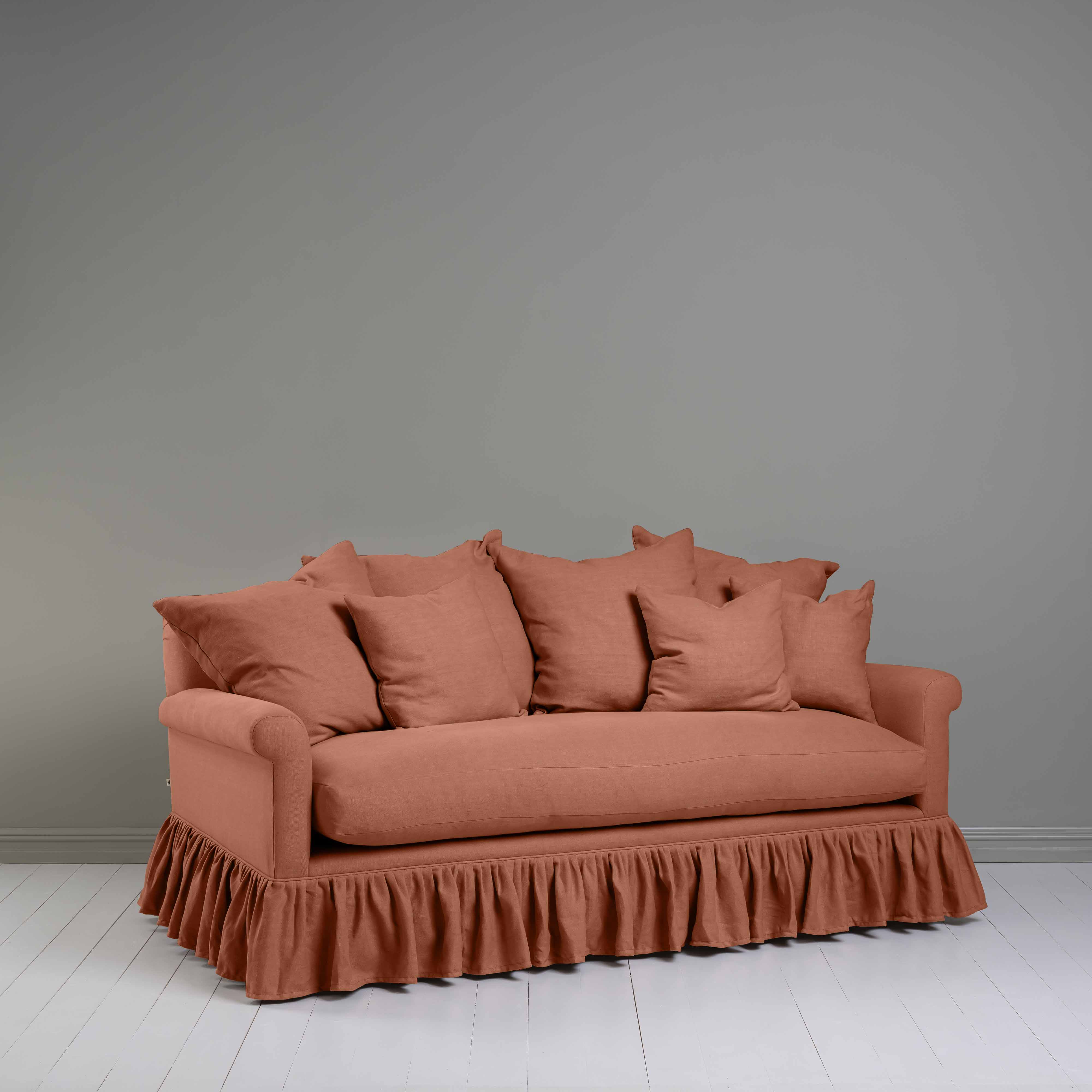  Curtain Call 3 Seater Sofa in Laidback Linen Cayenne 