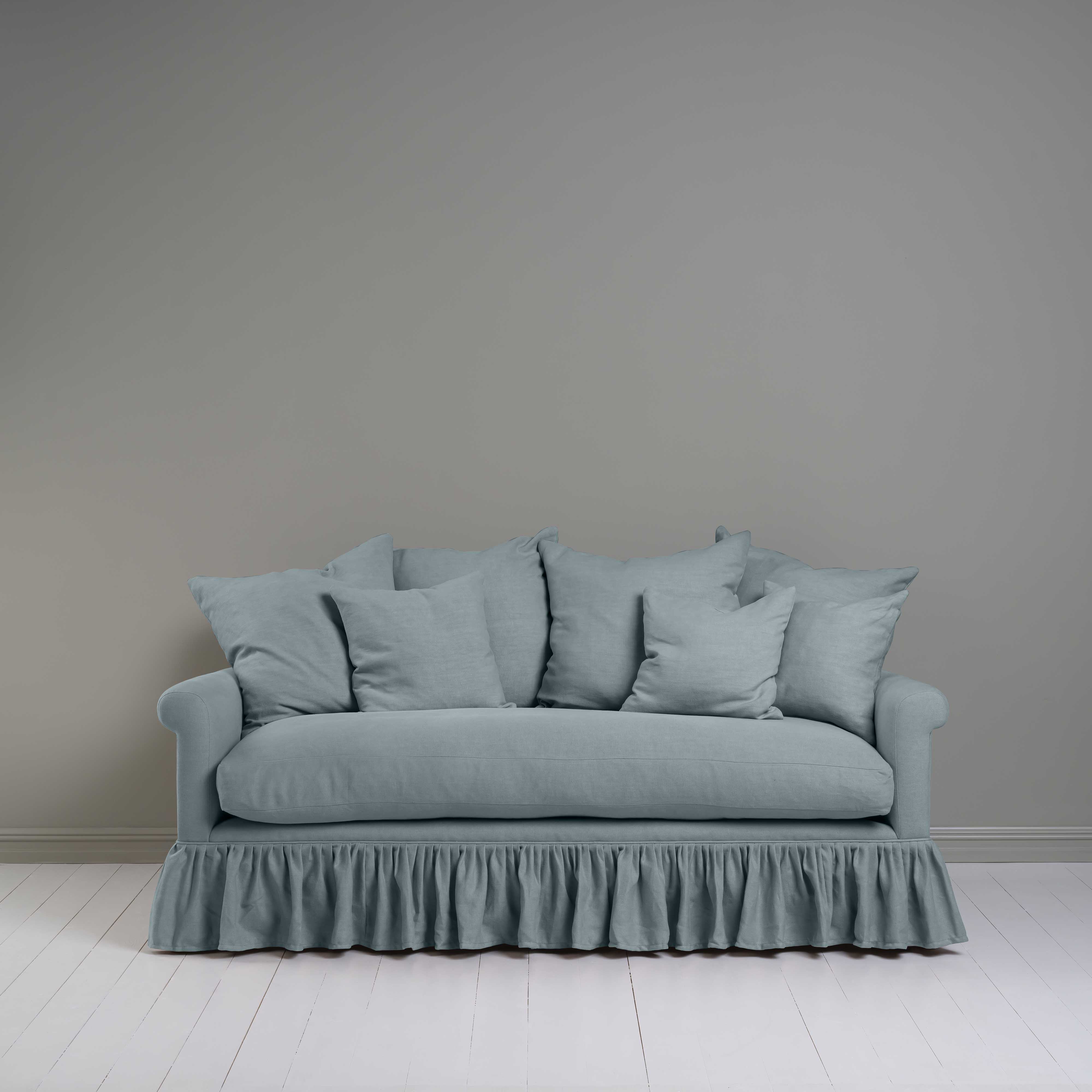  Curtain Call 3 Seater Sofa in Laidback Linen Cerulean - Nicola Harding 