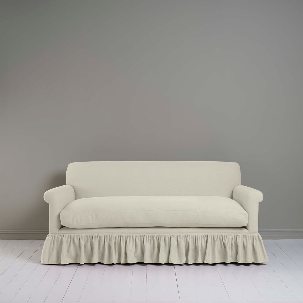  Curtain Call 3 Seater Sofa in Laidback Linen Dove, Front View - Nicola Harding 
